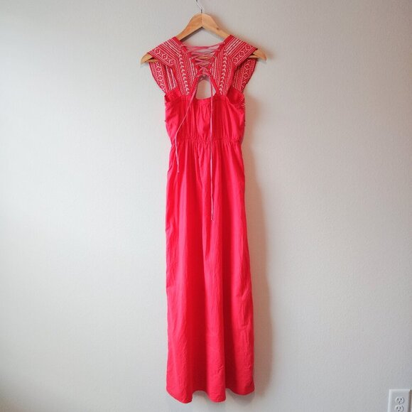 Maude Red Dress with White Patterns - Picture 2 of 5